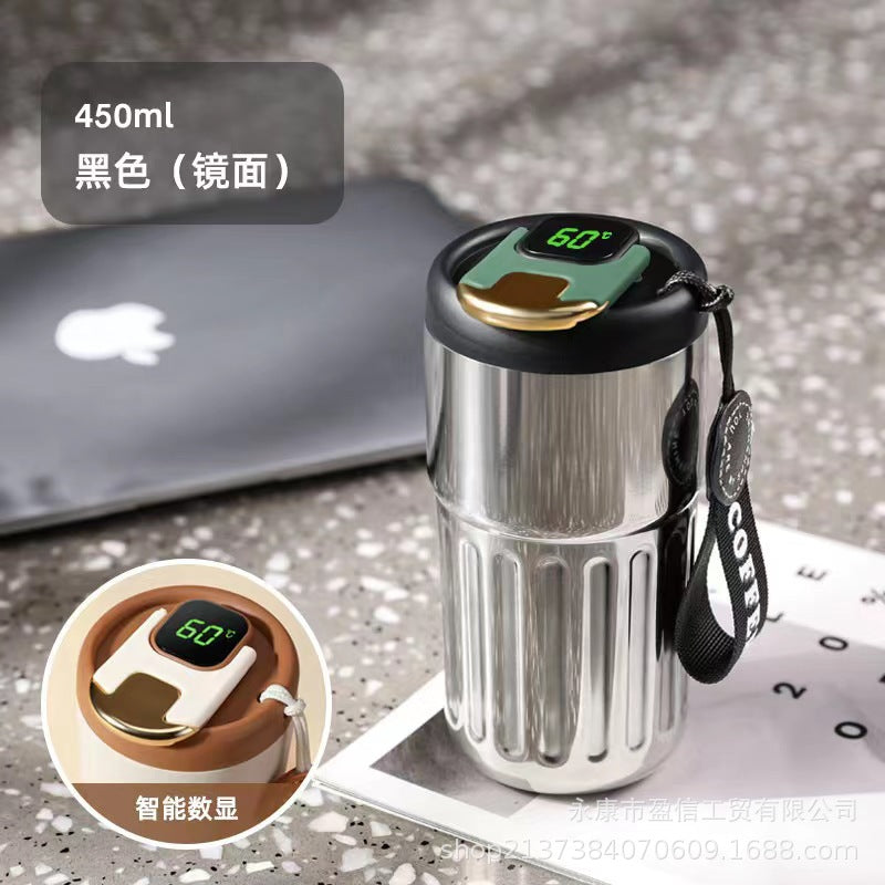 Chane high-value thermos cup, convenient handheld intelligent temperature coffee cup, 316 girls, cute light luxury drinking cup