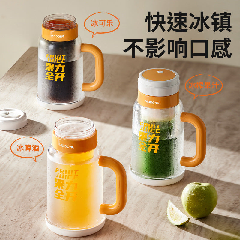Motor new juicer fully automatic crushed ice household fruit stirring juicer double glass juicer