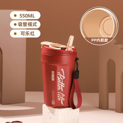 Stainless Steel Portable Coffee Cup – Large Capacity, Leak-Proof, Unisex