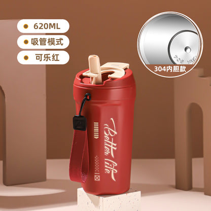 Stainless Steel Portable Coffee Cup – Large Capacity, Leak-Proof, Unisex
