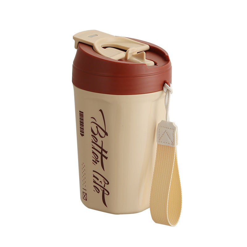 Stainless Steel Portable Coffee Cup – Large Capacity, Leak-Proof, Unisex