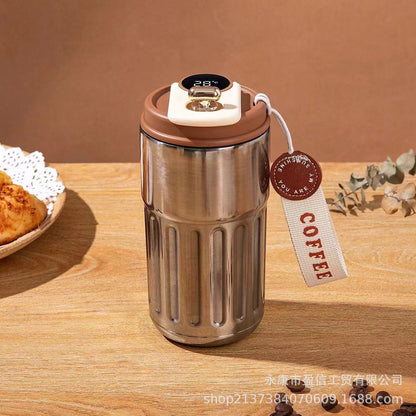 Chane high-value thermos cup, convenient handheld intelligent temperature coffee cup, 316 girls, cute light luxury drinking cup