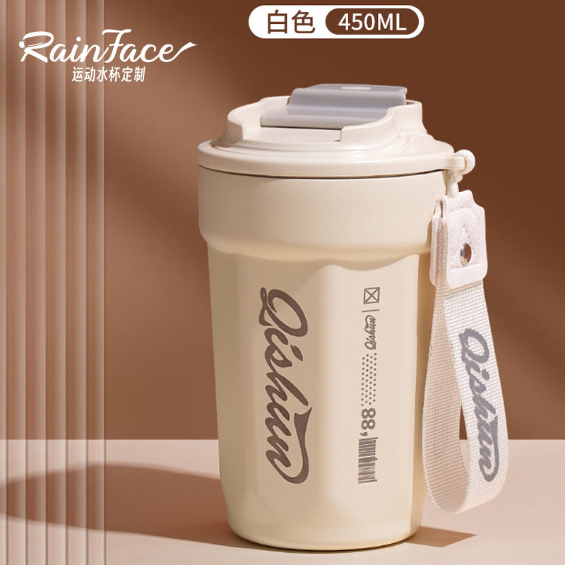 Coffee cup 316 double-layer stainless steel insulated cold cup outdoor accompanying cola cup Internet celebrity rope car cup
