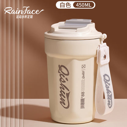 Coffee cup 316 double-layer stainless steel insulated cold cup outdoor accompanying cola cup Internet celebrity rope car cup