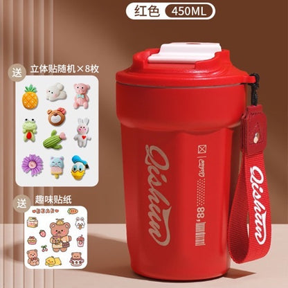 Coffee cup 316 double-layer stainless steel insulated cold cup outdoor accompanying cola cup Internet celebrity rope car cup