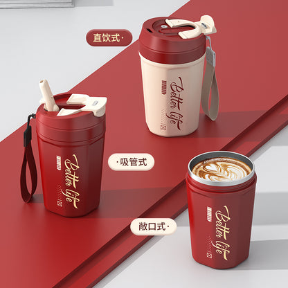 Stainless Steel Portable Coffee Cup – Large Capacity, Leak-Proof, Unisex