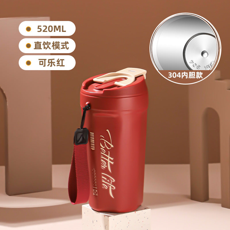 Stainless Steel Portable Coffee Cup – Large Capacity, Leak-Proof, Unisex