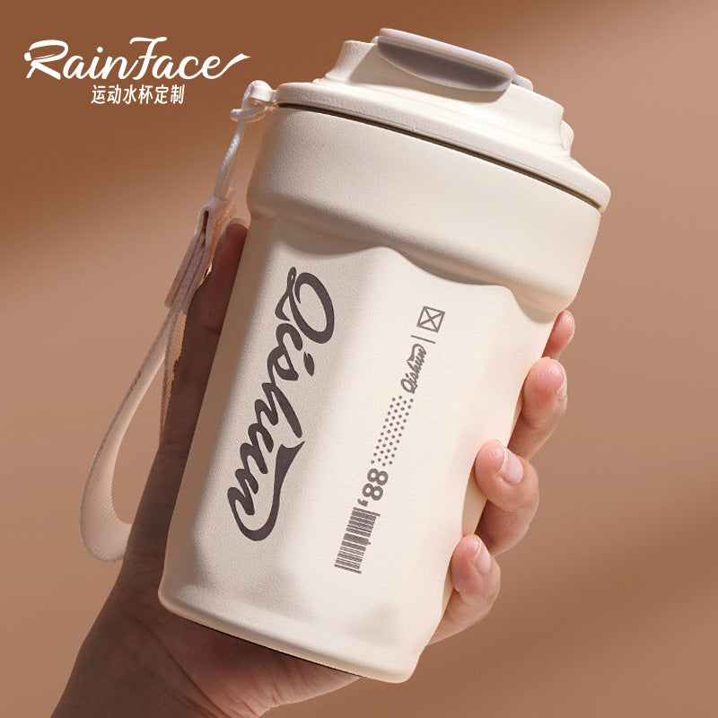 Coffee cup 316 double-layer stainless steel insulated cold cup outdoor accompanying cola cup Internet celebrity rope car cup