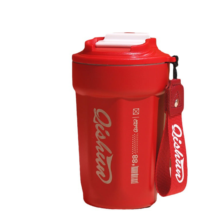 Coffee cup 316 double-layer stainless steel insulated cold cup outdoor accompanying cola cup Internet celebrity rope car cup