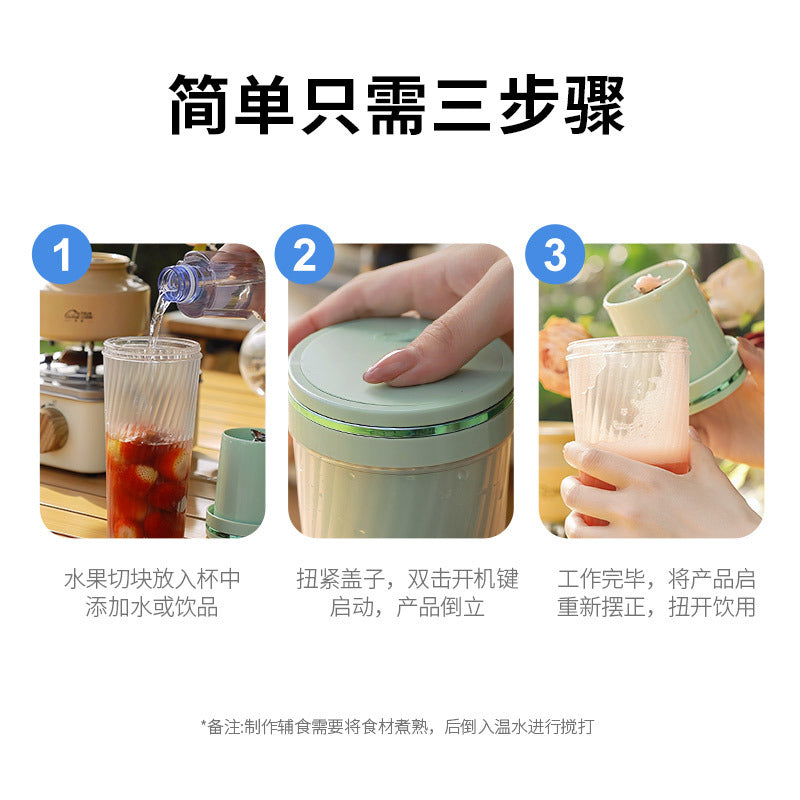 Wireless Portable Juicing Cup Cross-border Multifunctional Automatic Home Rechargeable Mixing Cup Stainless Steel Small Juicer