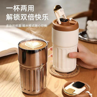 Chane high-value thermos cup, convenient handheld intelligent temperature coffee cup, 316 girls, cute light luxury drinking cup