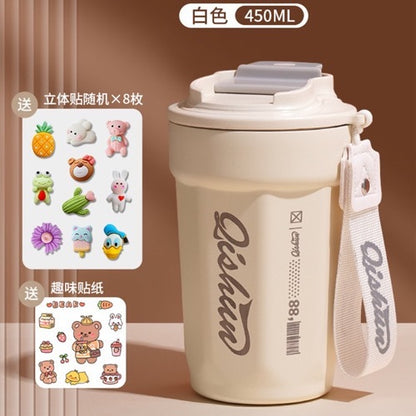 Coffee cup 316 double-layer stainless steel insulated cold cup outdoor accompanying cola cup Internet celebrity rope car cup