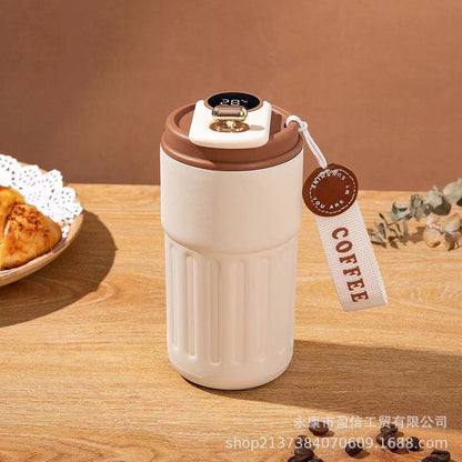 Chane high-value thermos cup, convenient handheld intelligent temperature coffee cup, 316 girls, cute light luxury drinking cup