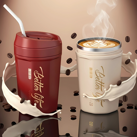 Stainless Steel Portable Coffee Cup – Large Capacity, Leak-Proof, Unisex